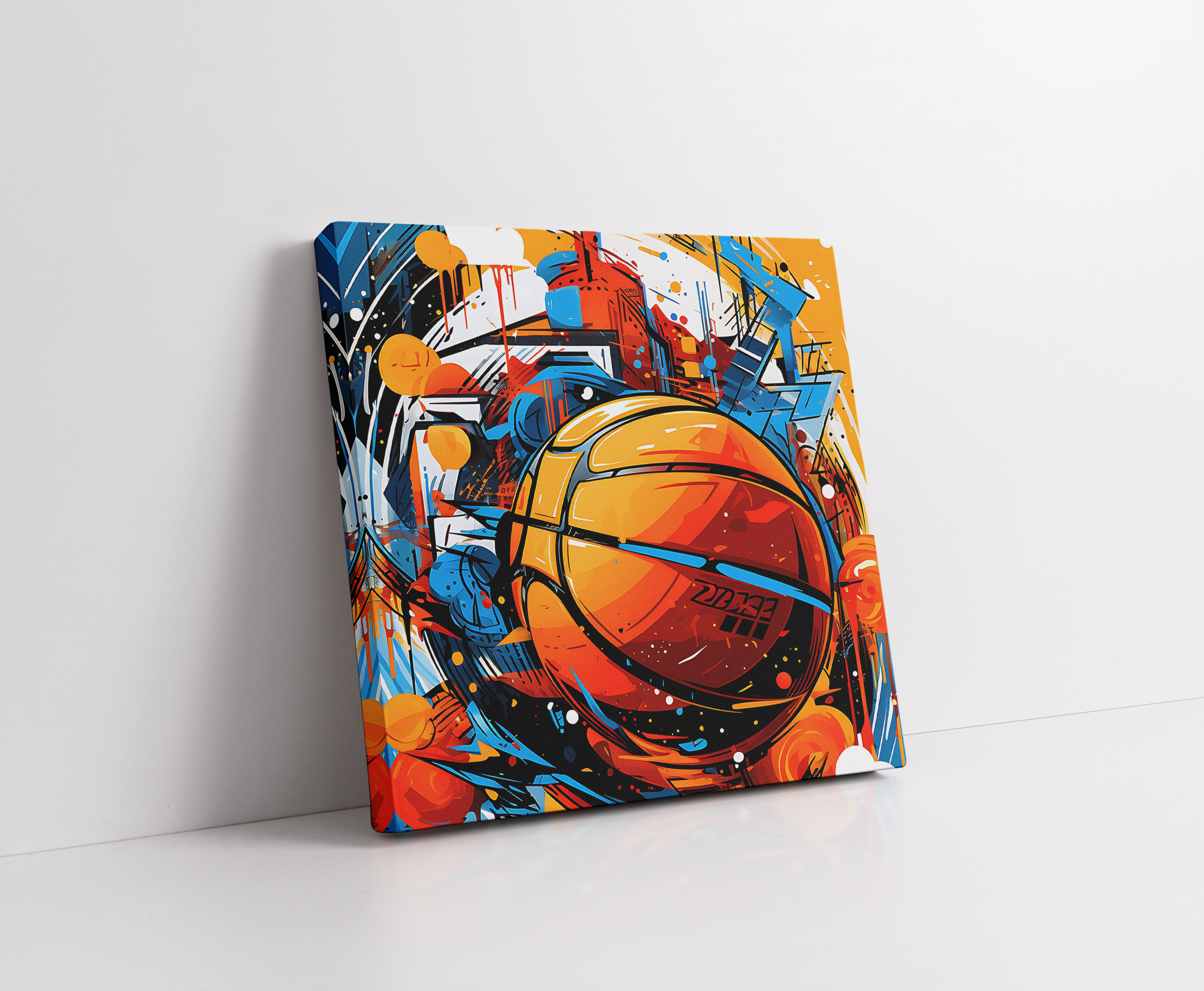 Abstract Basketball Wrapped Canvas Sign