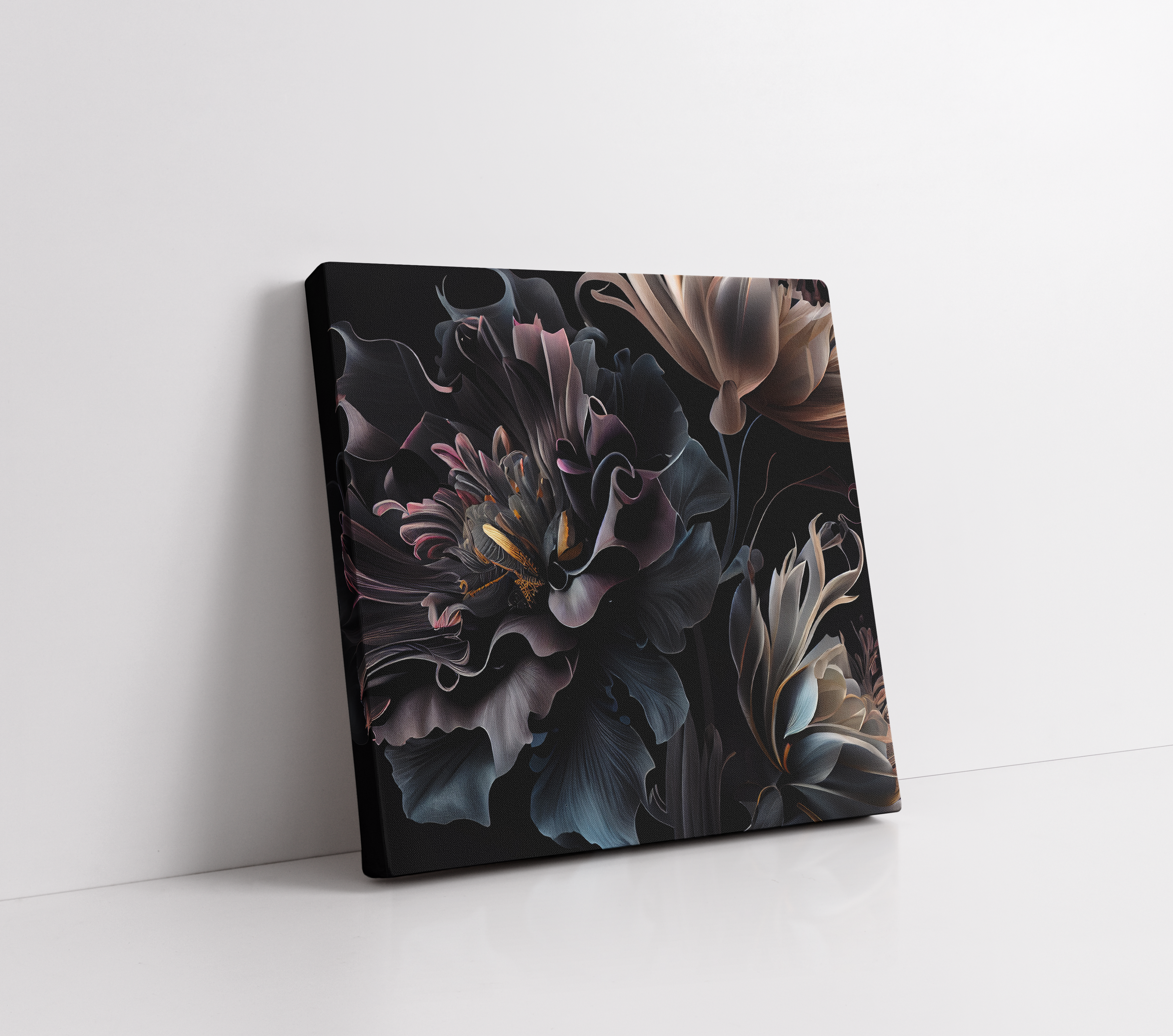 Black Floral Canvas Art