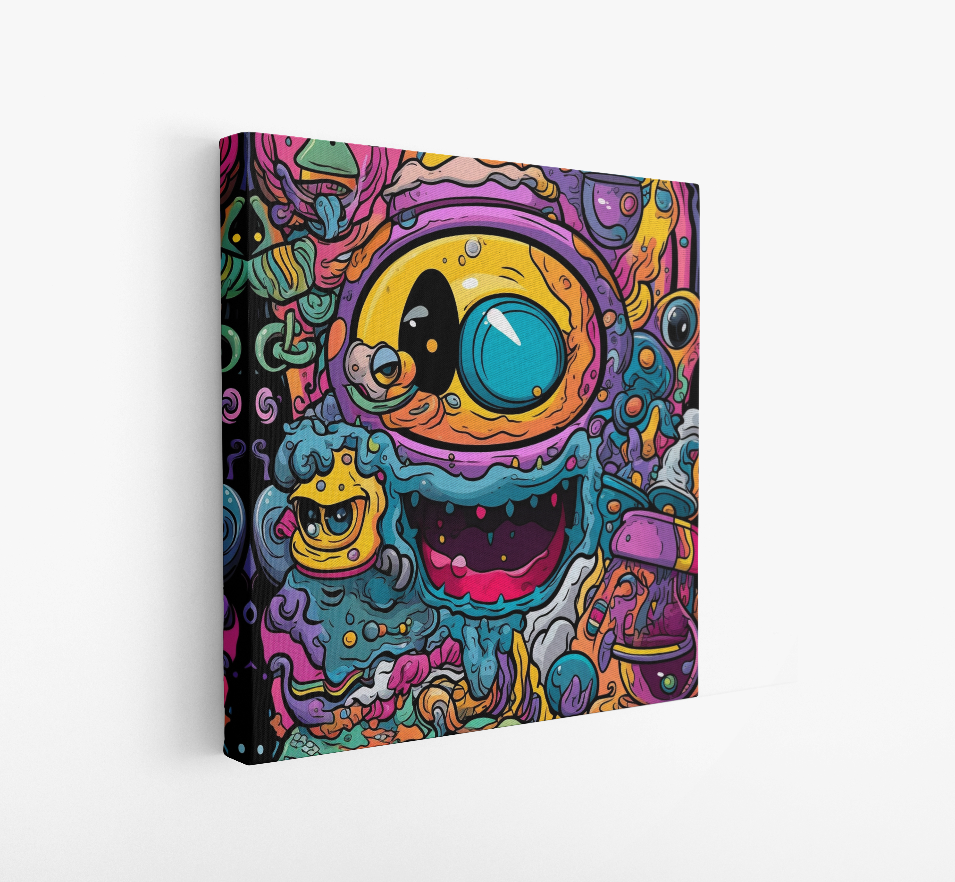 Graffiti Monster Wrapped Canvas Art