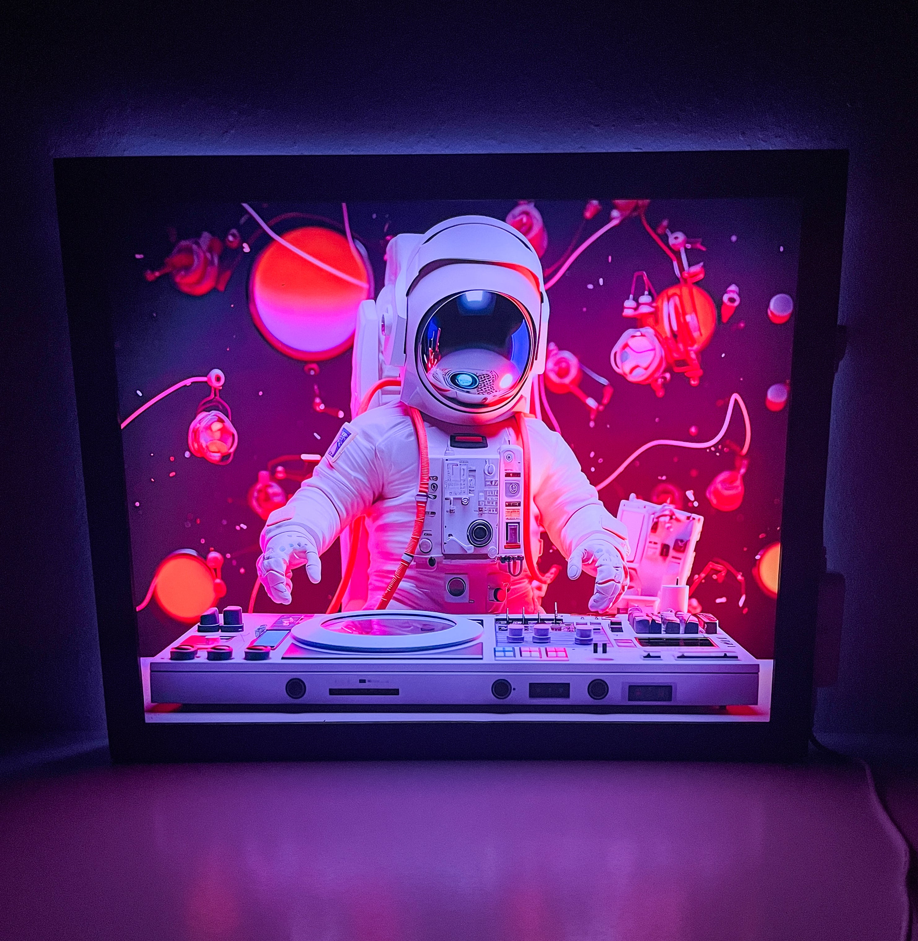 Astro DJ Light-Up Wall Art