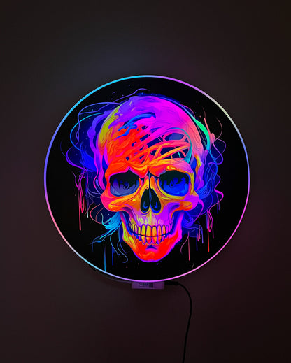 Neon Skull Light Up Wall Decor