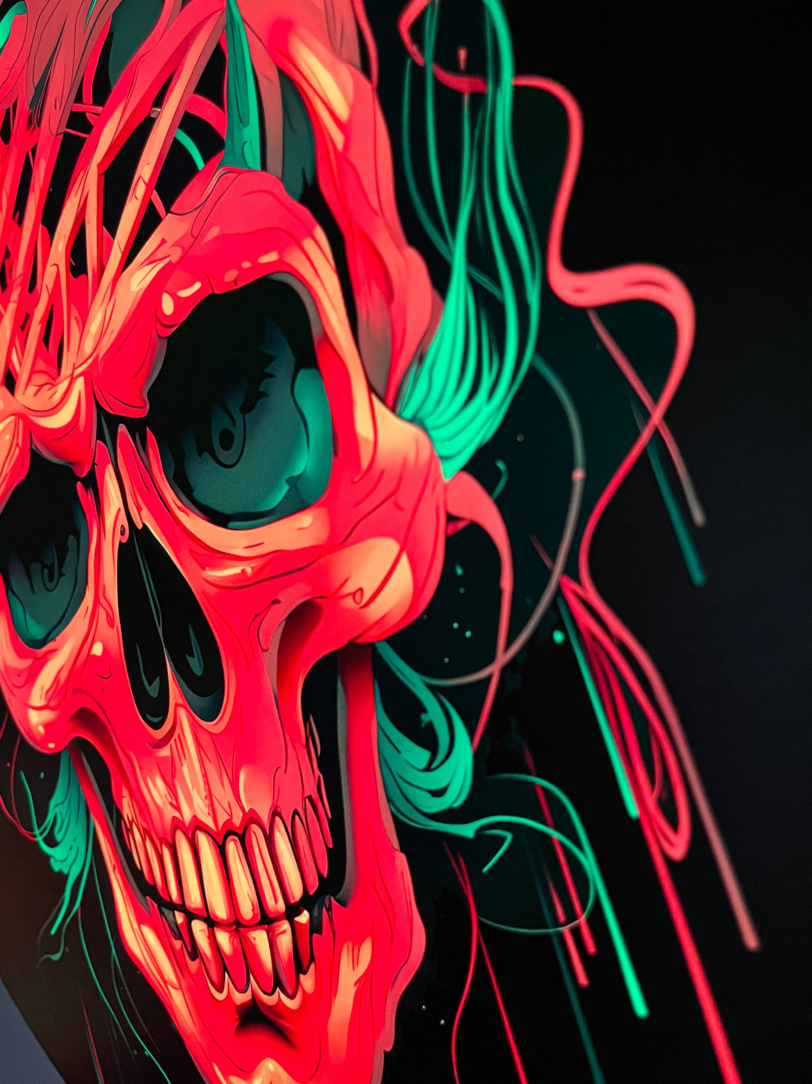 Neon Skull Light Up Wall Decor