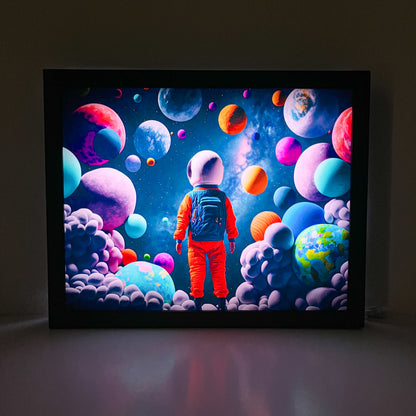 Space Kid Light Up Sign Wall Art