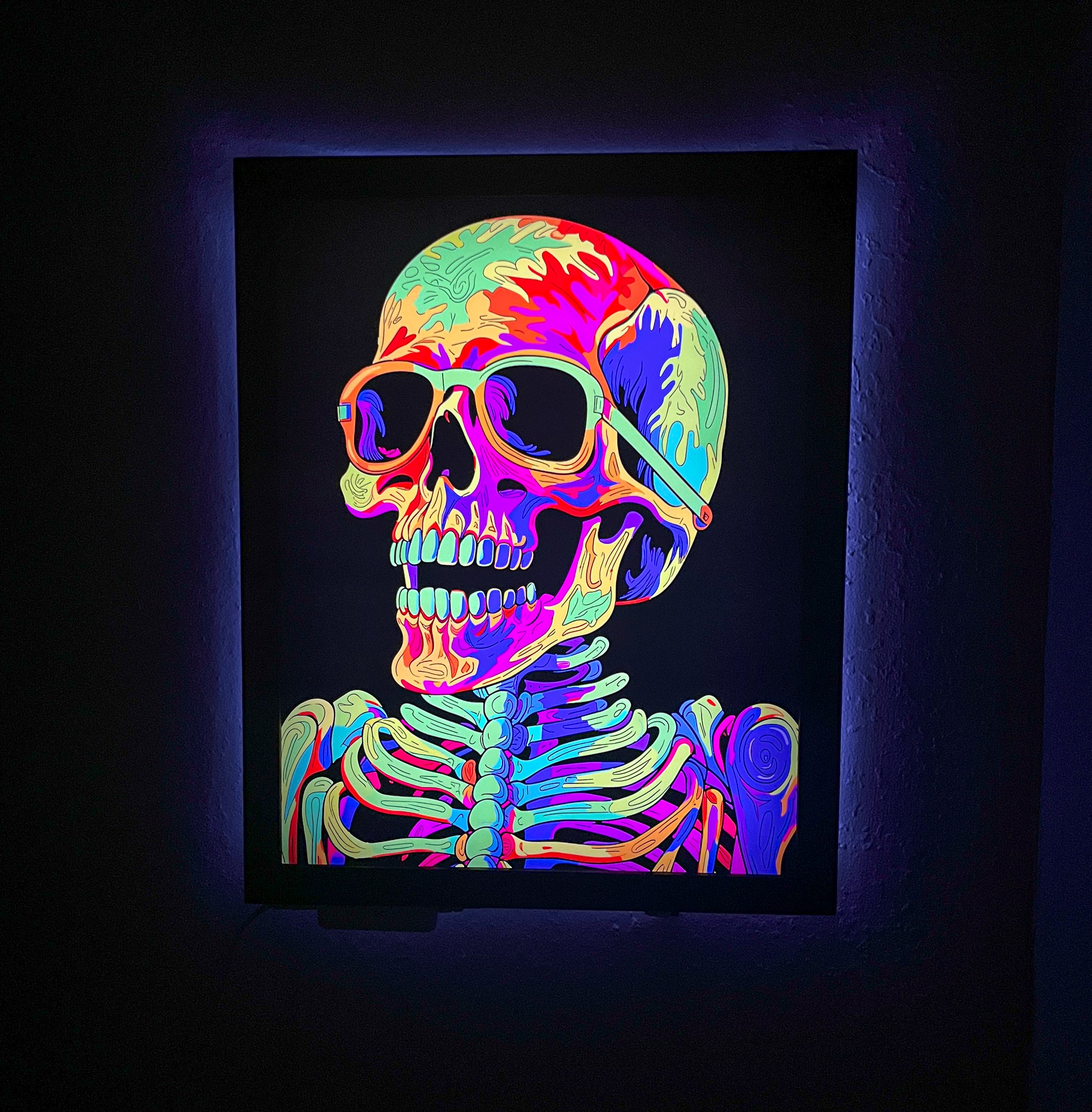 Neon Skull Lighted Wall Sign