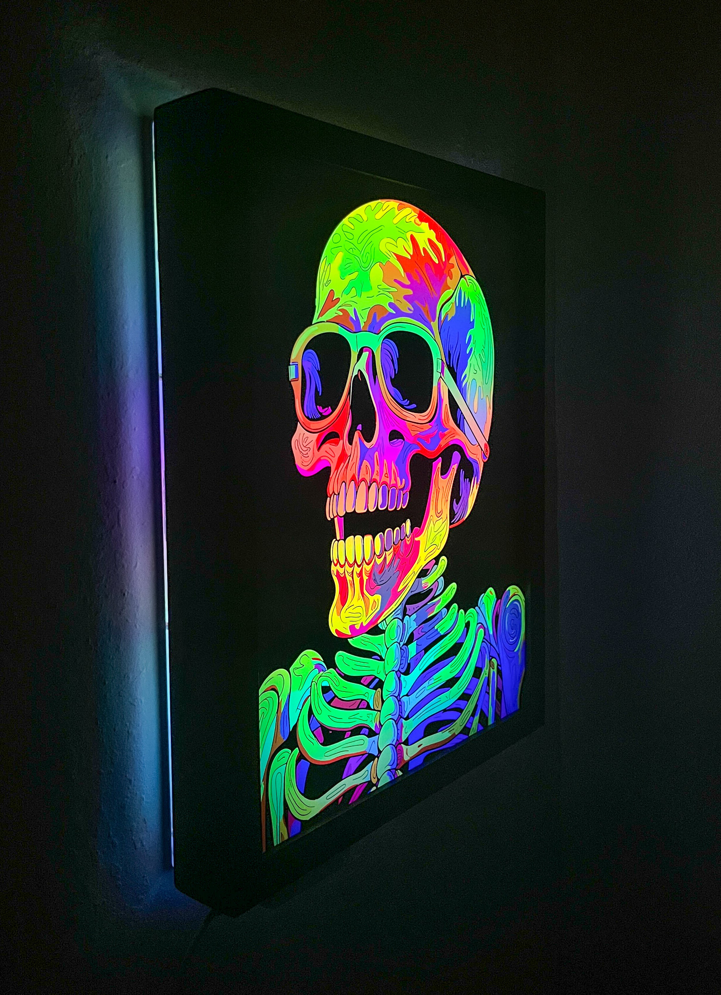 Neon Skull Lighted Wall Sign