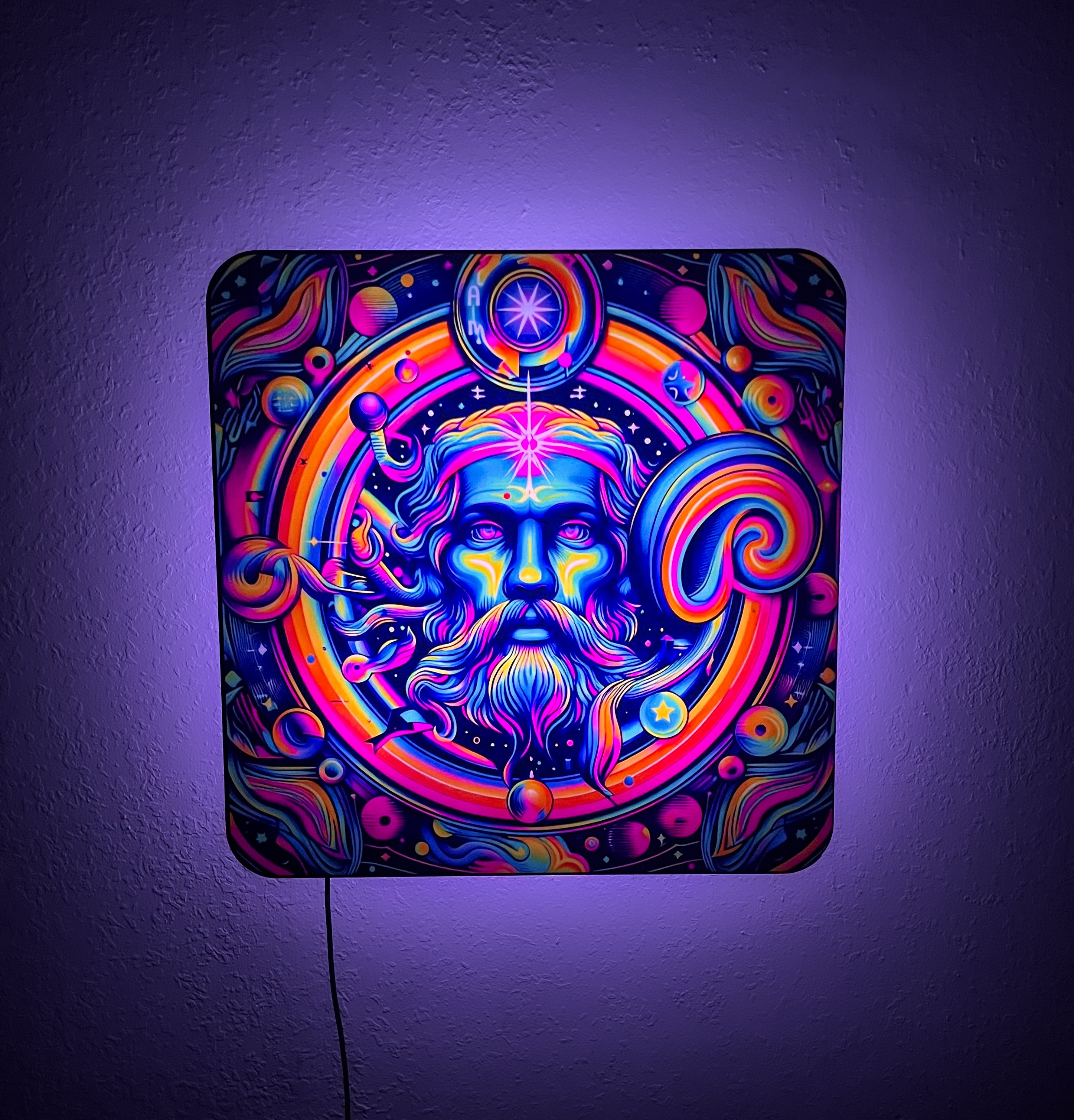 Neon God Floating Light up Wall Art