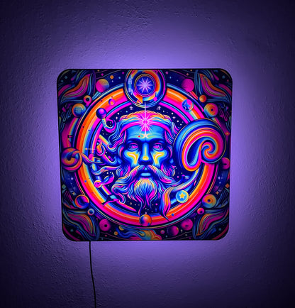 Neon God Floating Light up Wall Art