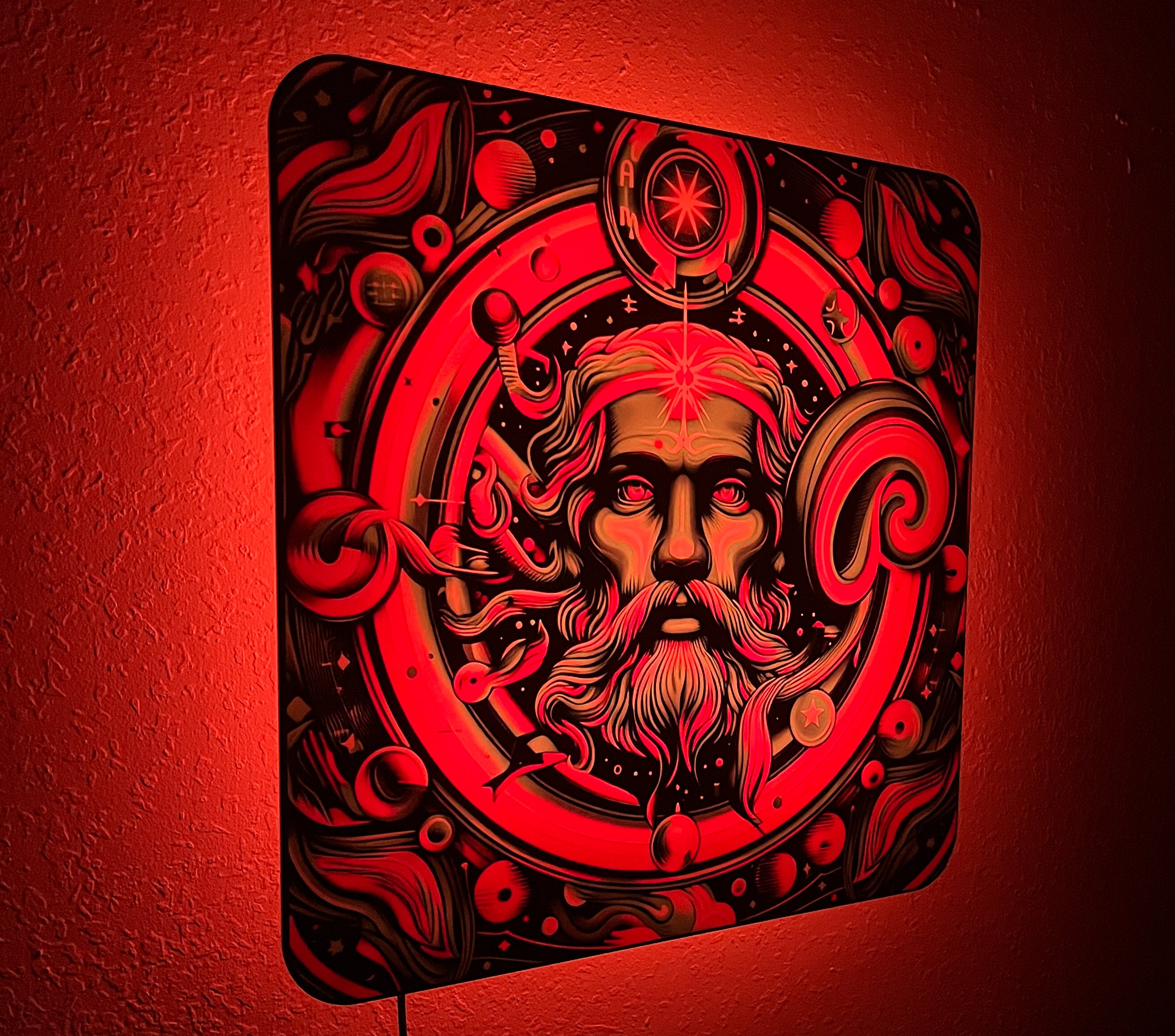 Neon God Floating Light up Wall Art