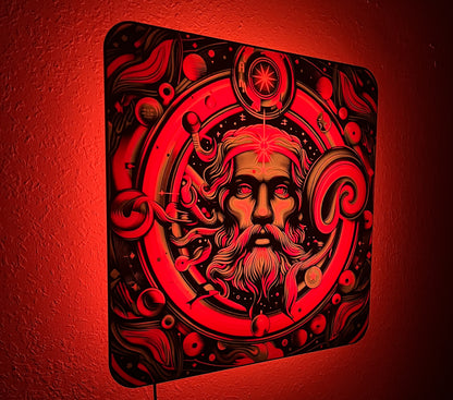 Neon God Floating Light up Wall Art