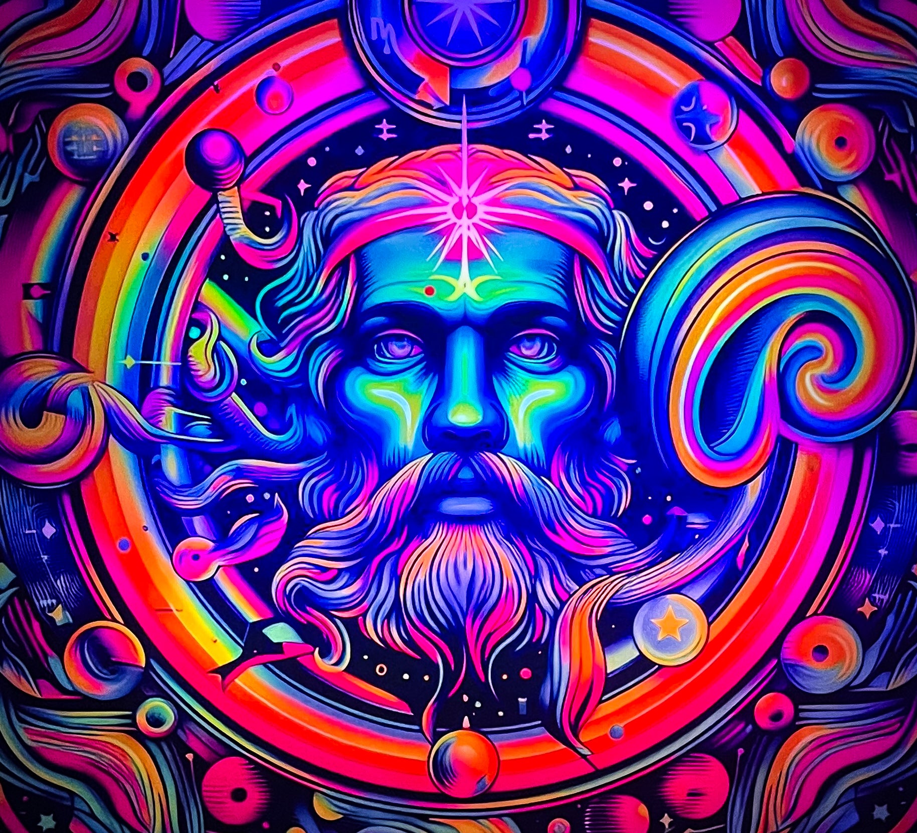 Neon God Floating Light up Wall Art