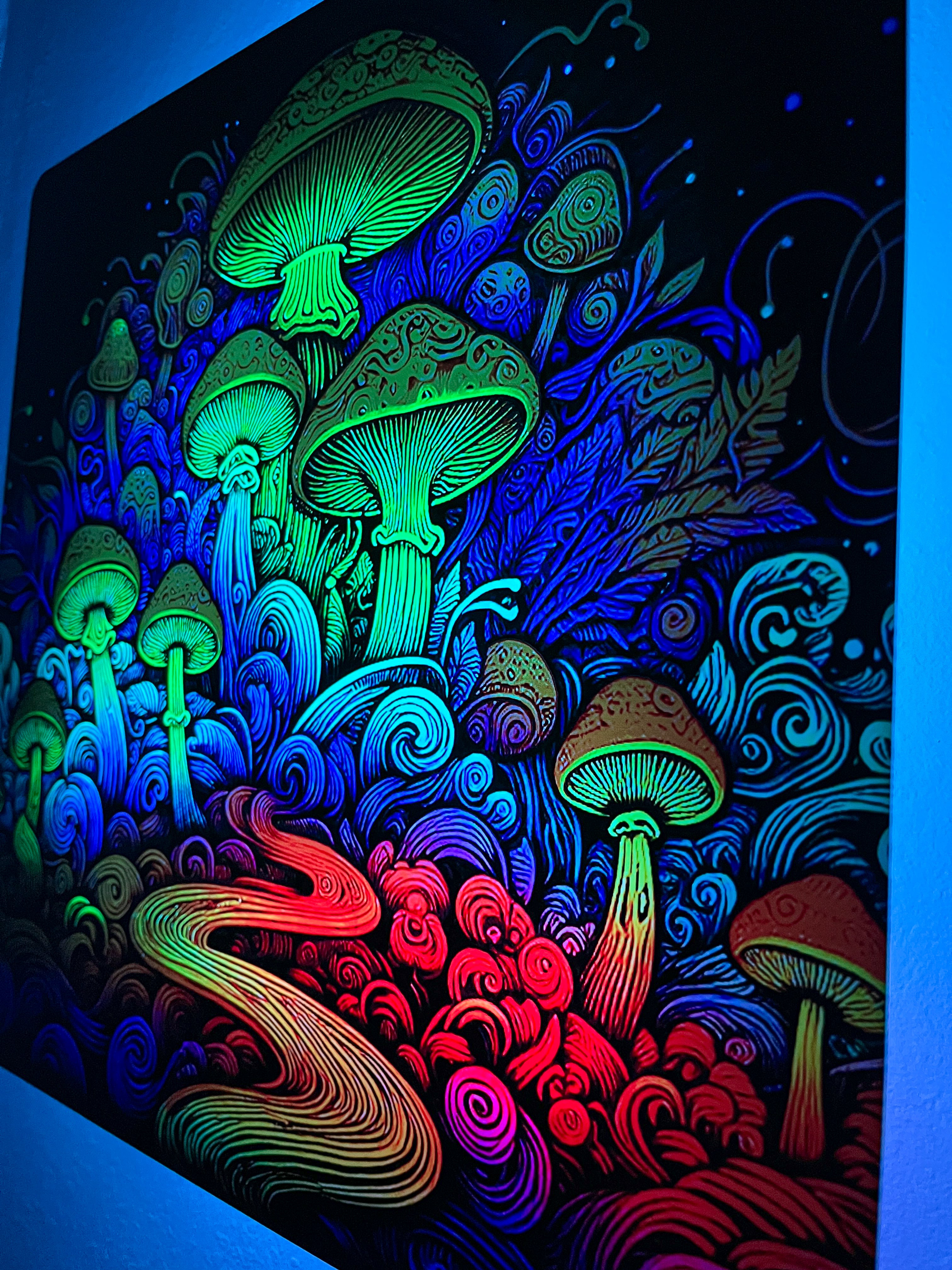 Mushroom Forest Floating Light Up Wall Art