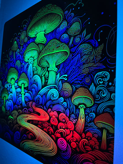 Mushroom Forest Floating Light Up Wall Art