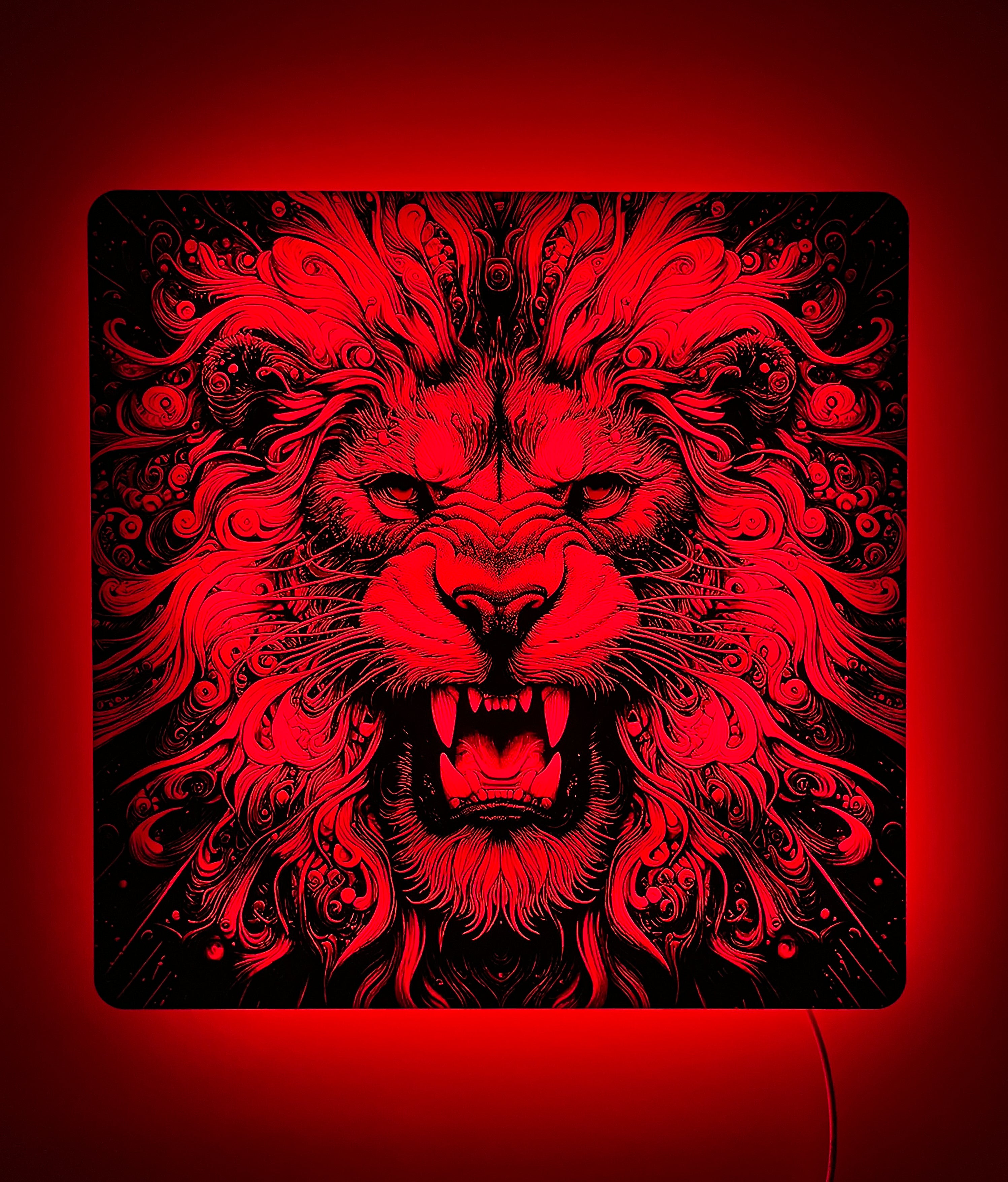 Roaring Lion Floating LED Wall Decor