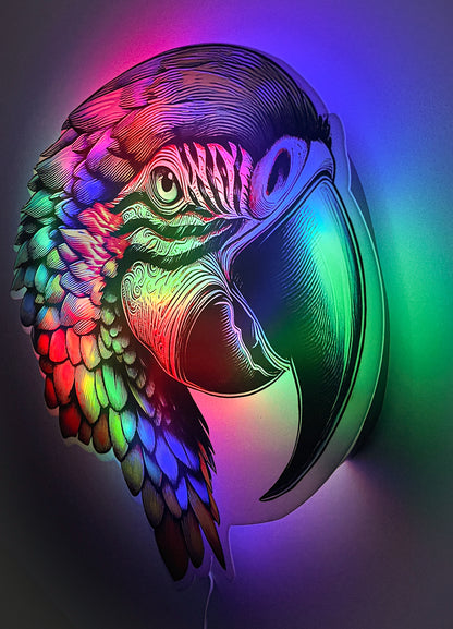 Parrot Floating LED Wall Art