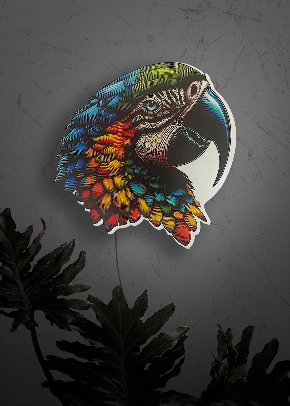 Parrot Floating LED Wall Art