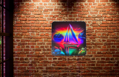 Sail Boat Floating LED Wall Decor