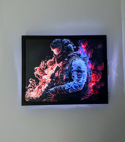 Gaming Soldier Wall Light Up Art