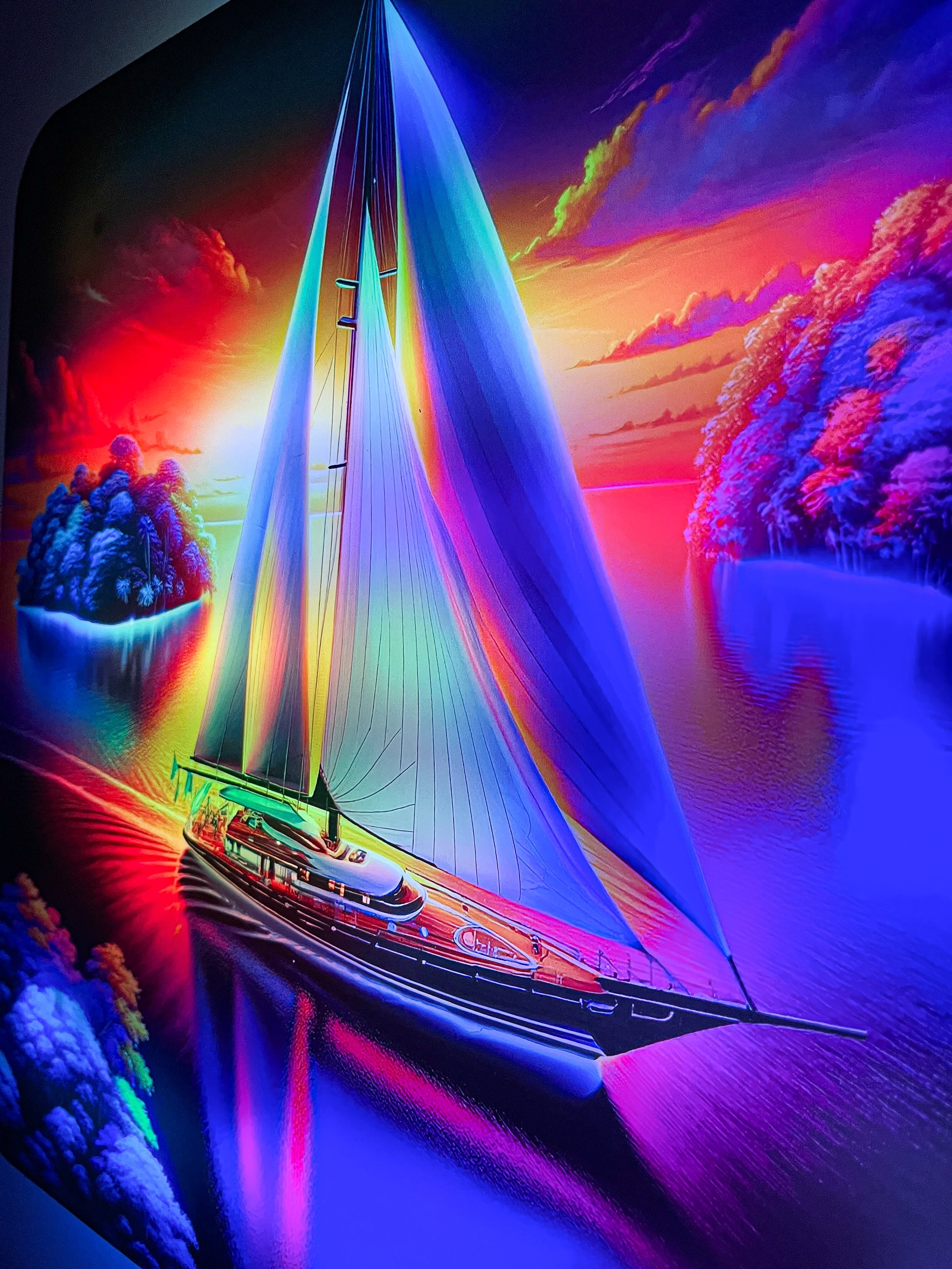 Sail Boat Floating LED Wall Decor