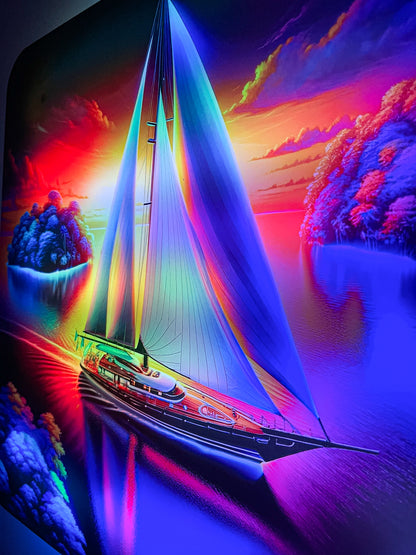 Sail Boat Floating LED Wall Decor