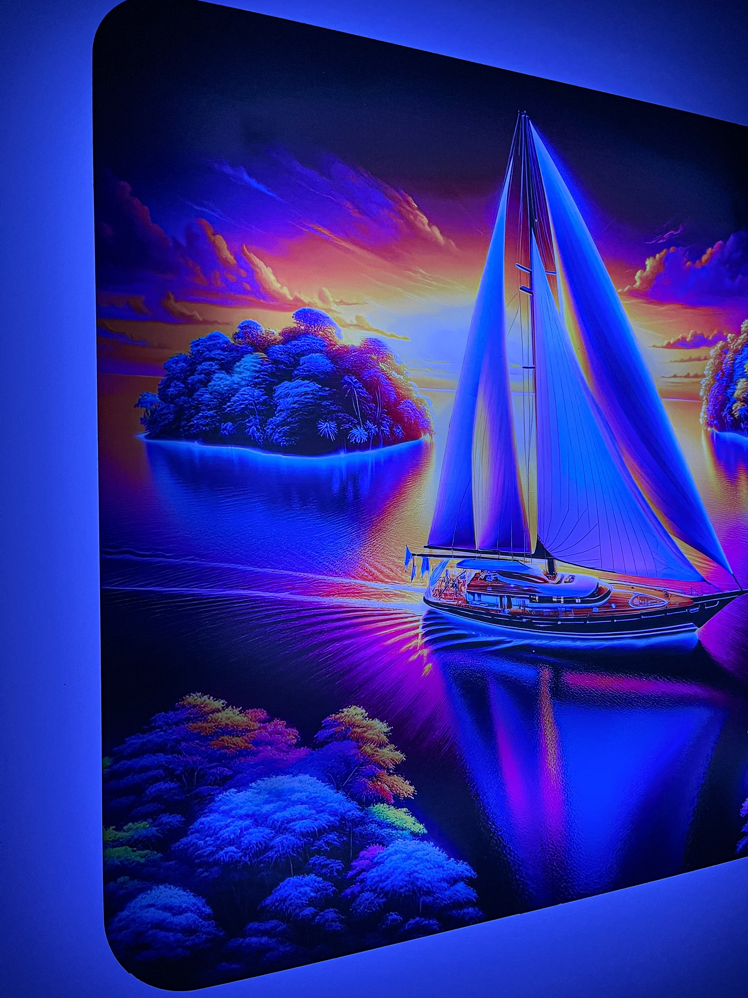 Sail Boat Floating LED Wall Decor