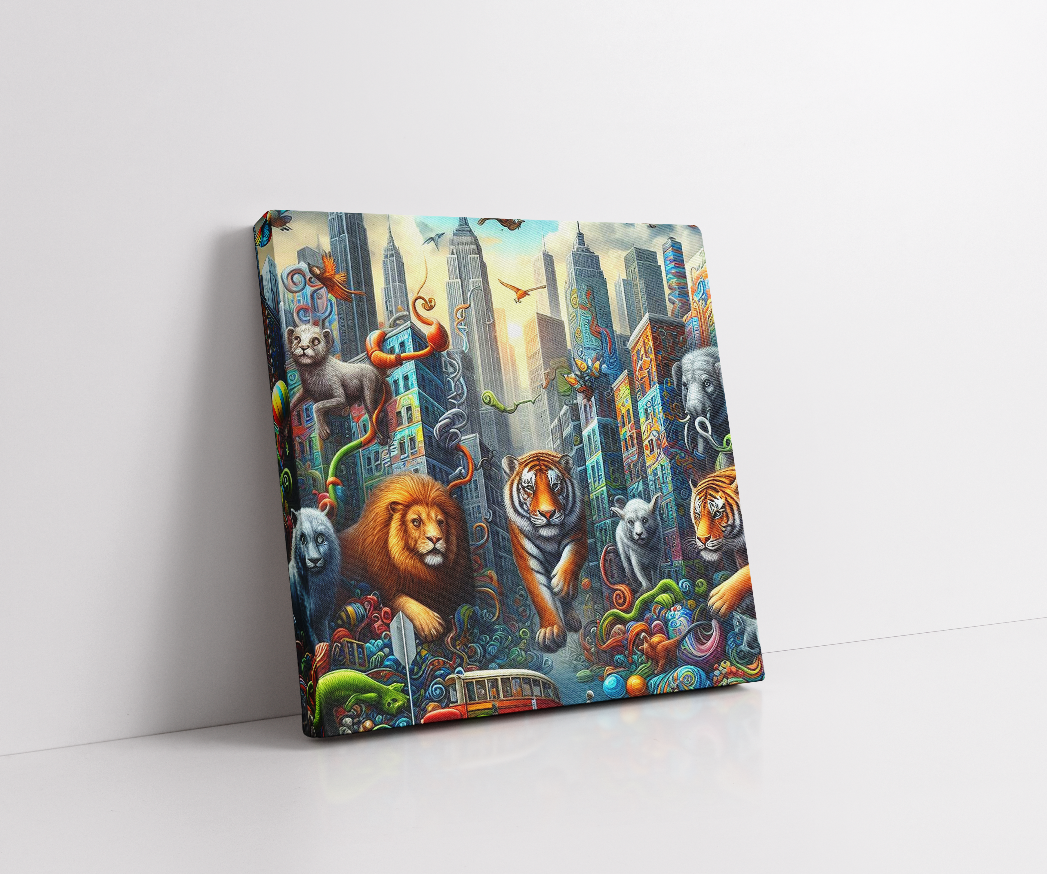 City Animals Canvas Sign