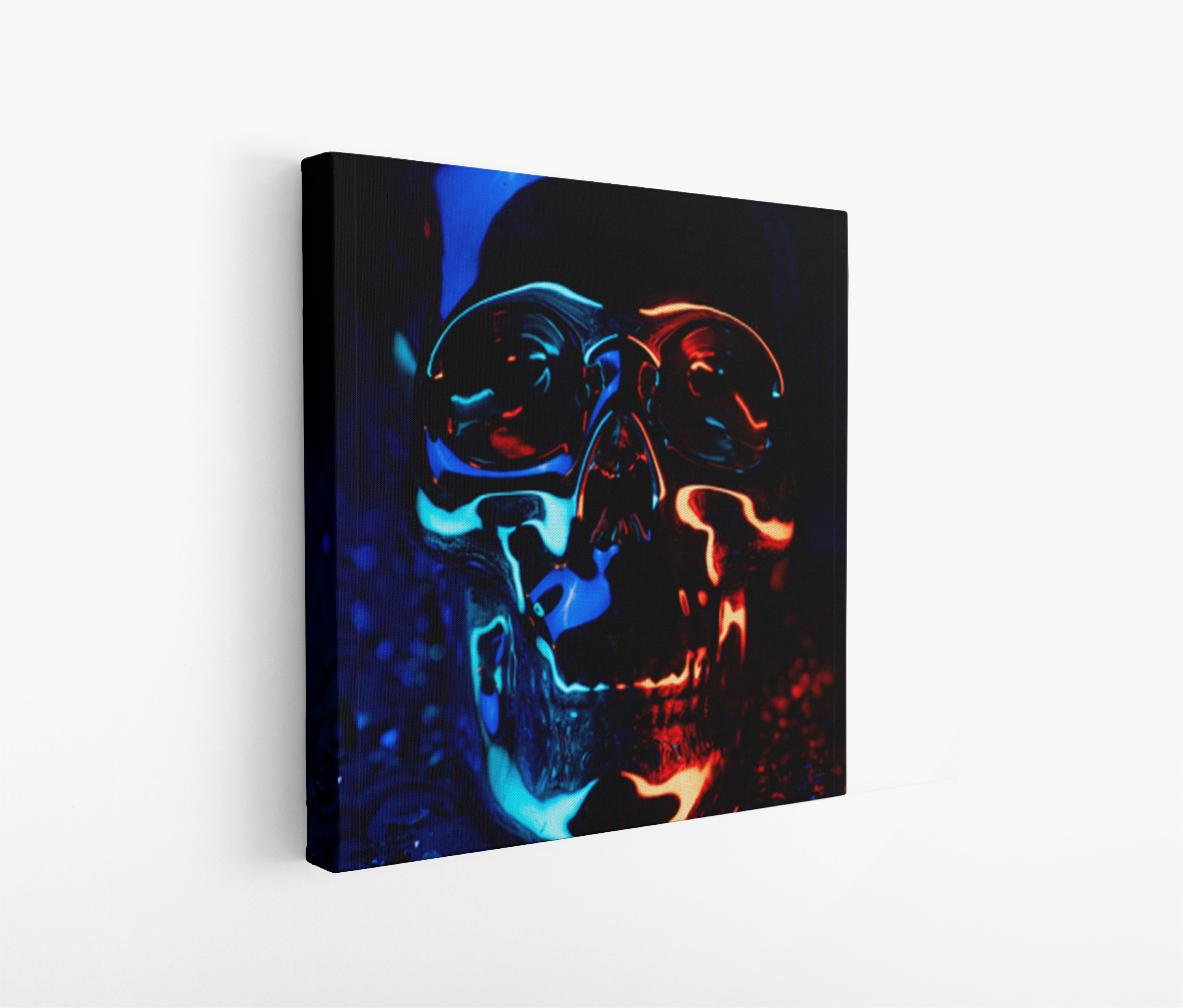 Chrome Skull Canvas Sign