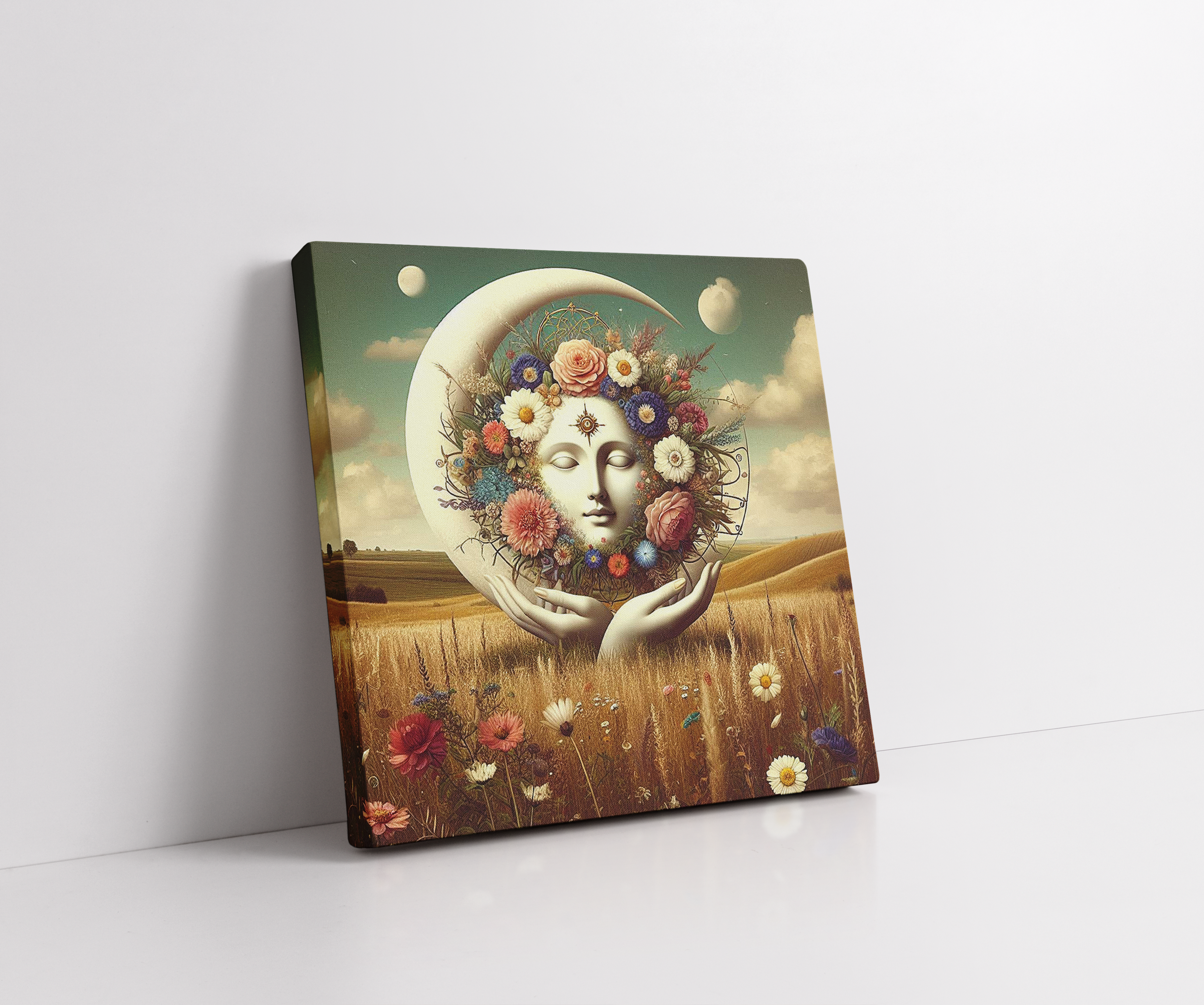 Floral Moon Goddess Wall Sign