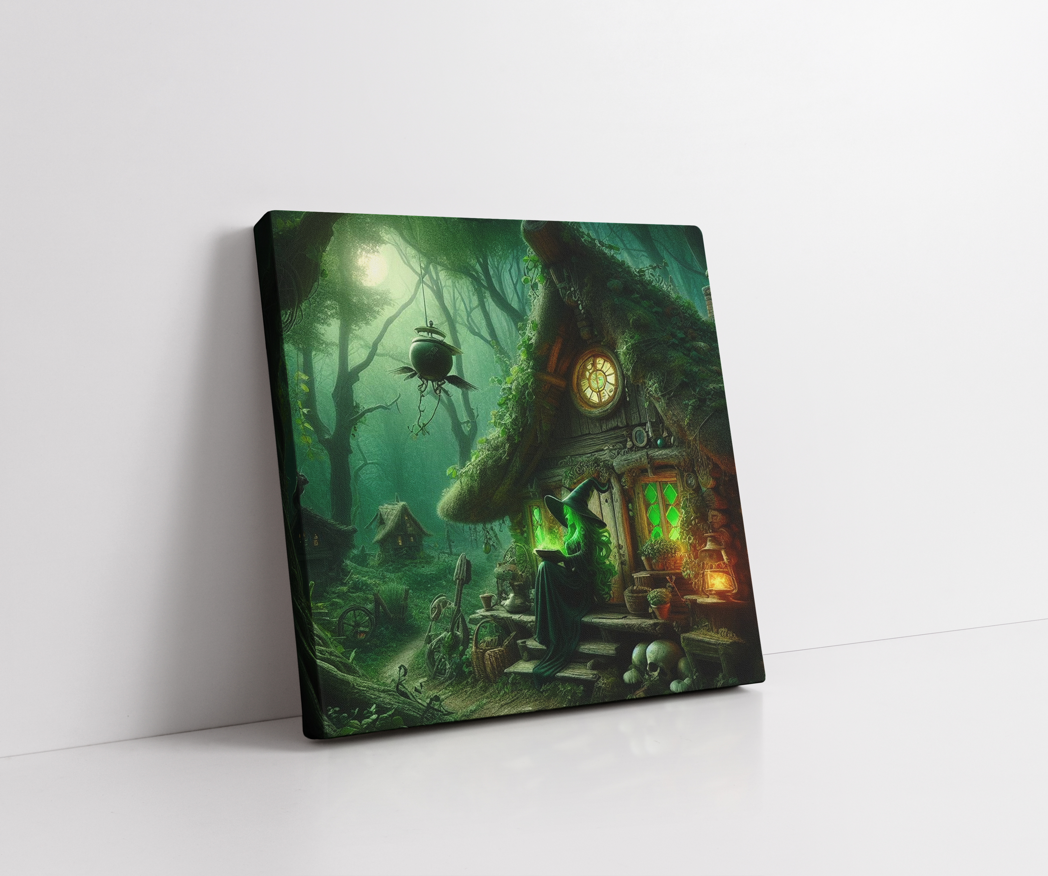 Green Witches Cottage Canvas