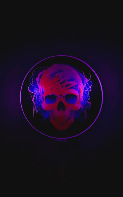 Neon Skull Light Up Wall Decor