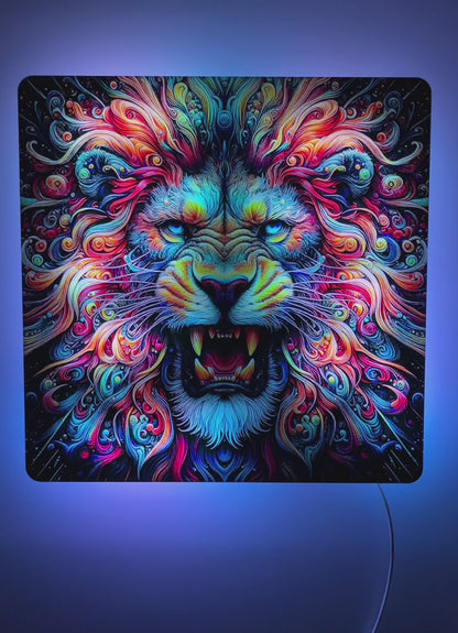 Roaring Lion Floating LED Wall Decor