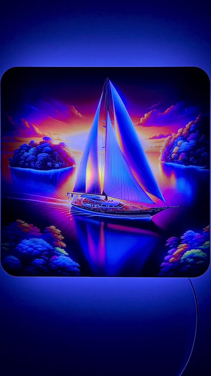 Sail Boat Floating LED Wall Decor