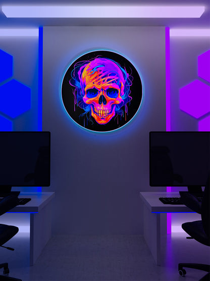 Neon Skull Light Up Wall Decor